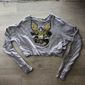 Long sleeve eagle crop shirt
